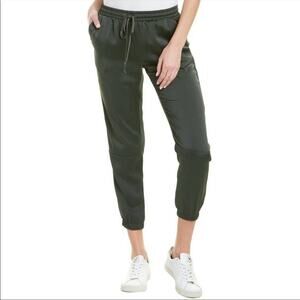 Socialite Women's Olive Green Stretch Satin Joggers Size Medium
